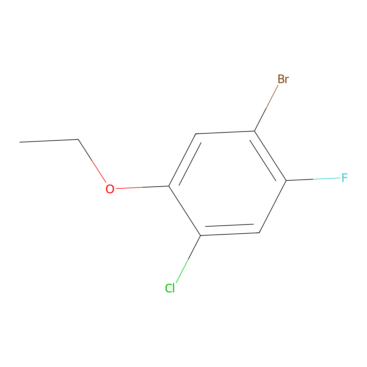 Benzene, 1-bromo-4-chloro-5-ethoxy-2-fluoro- molecular structure, CAS 1254701-35-3