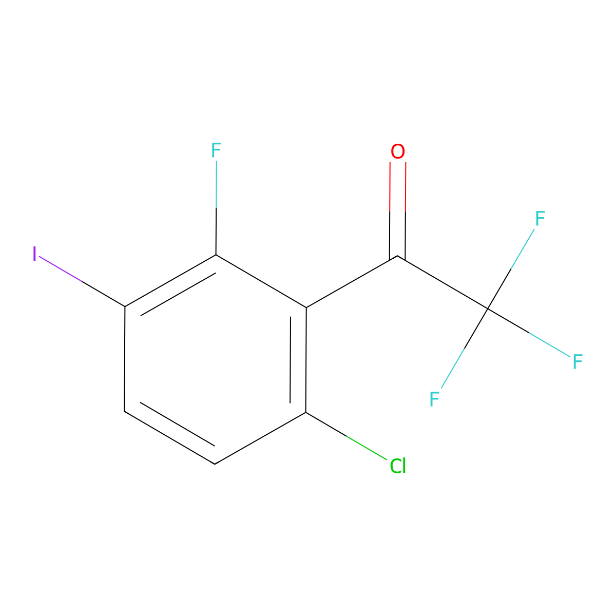 1-(6-Chloro-2-fluoro-3-iodophenyl)-2,2,2-trifluoroethanone molecular structure, CAS 1254702-02-7