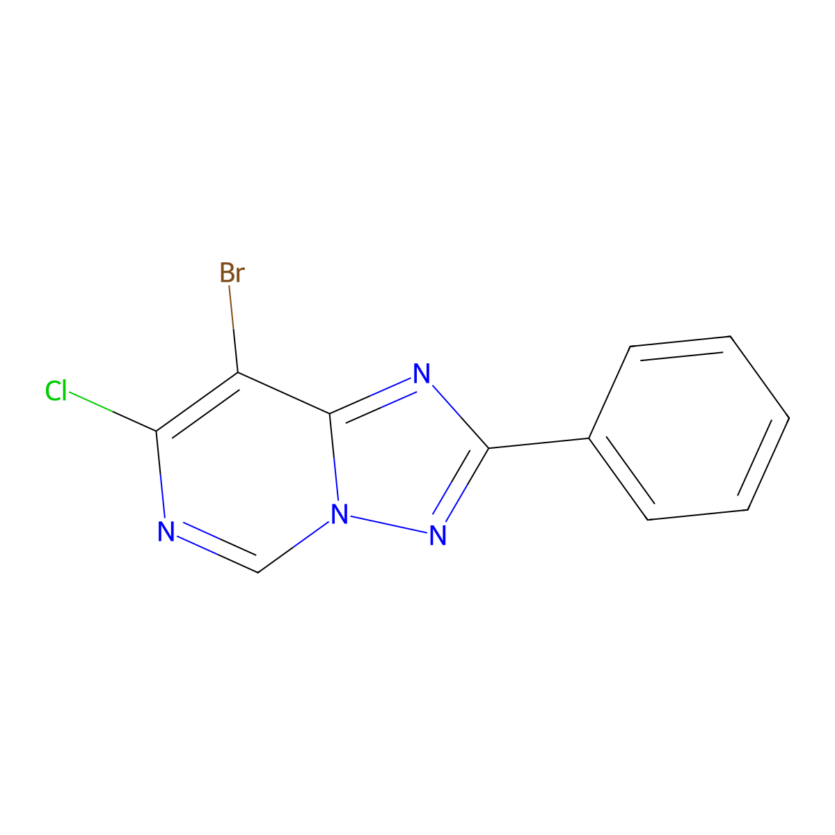 8-Bromo-7-chloro-2-phenyl-[1,2,4]triazolo[1,5-C]pyrimidine molecular structure, CAS 1254710-16-1