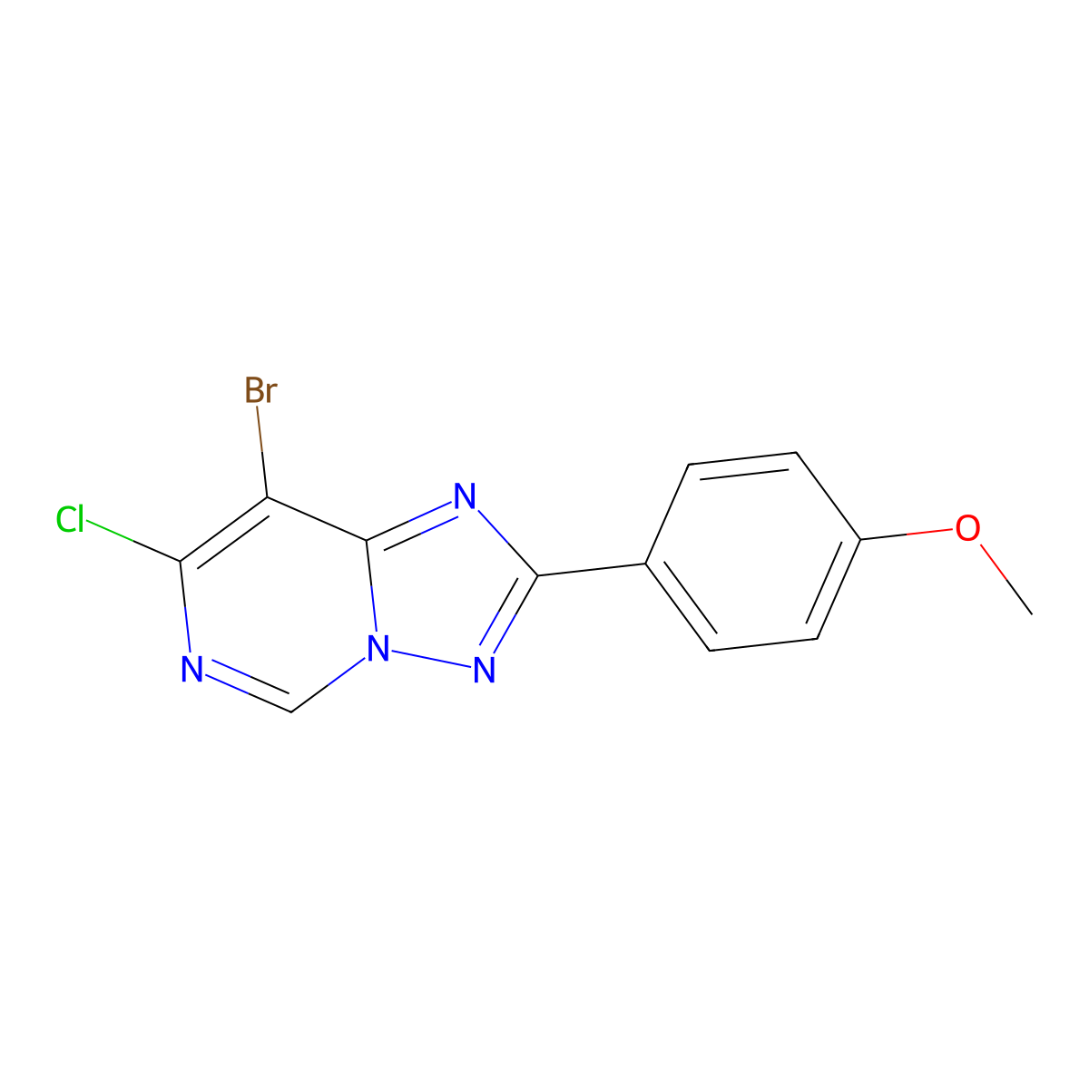 8-Bromo-7-chloro-2-(4-methoxyphenyl)-[1,2,4]triazolo[1,5-C]pyrimidine molecular structure, CAS 1254710-27-4