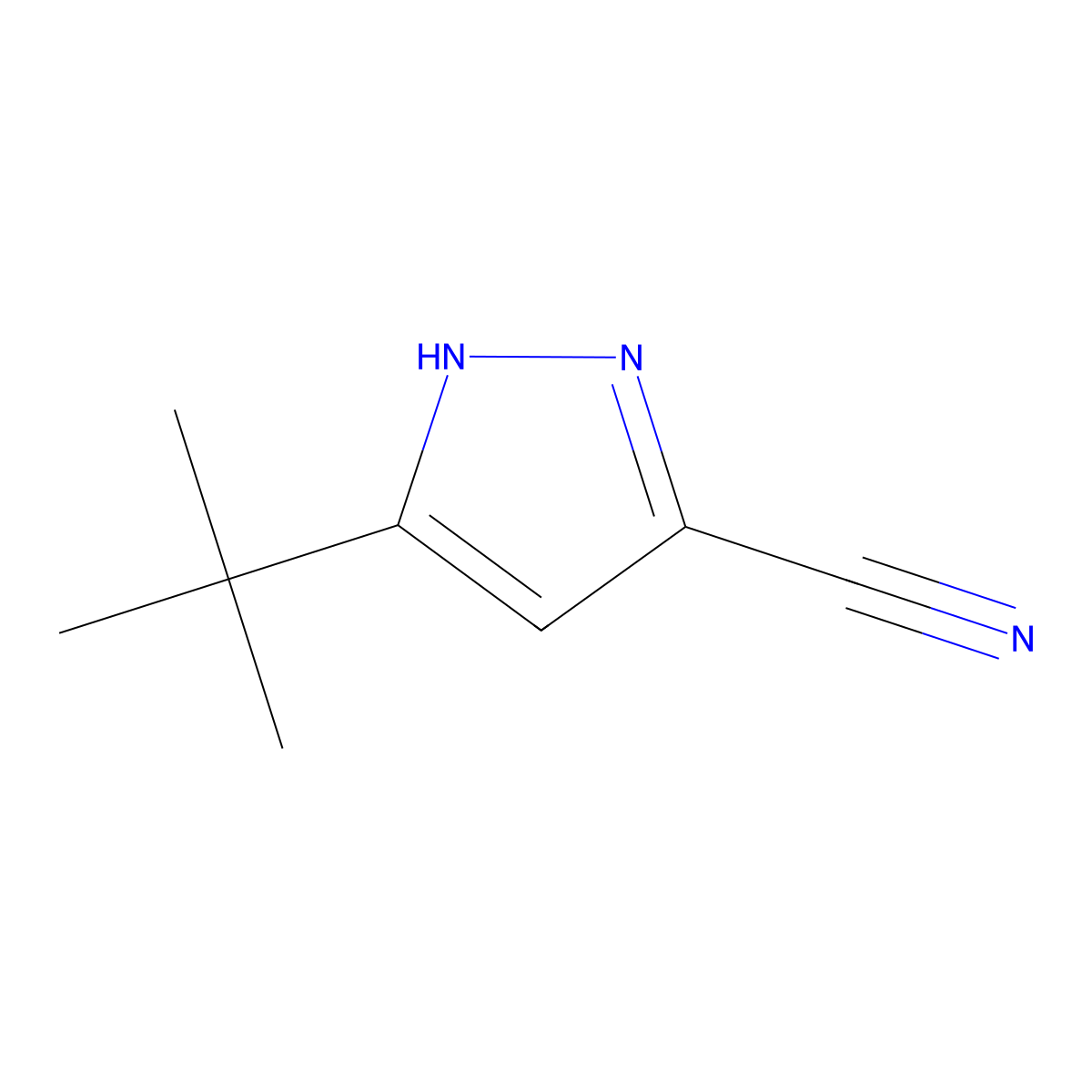 5-(tert-butyl)-1H-pyrazole-3-carbonitrile molecular structure, CAS 1254713-47-7