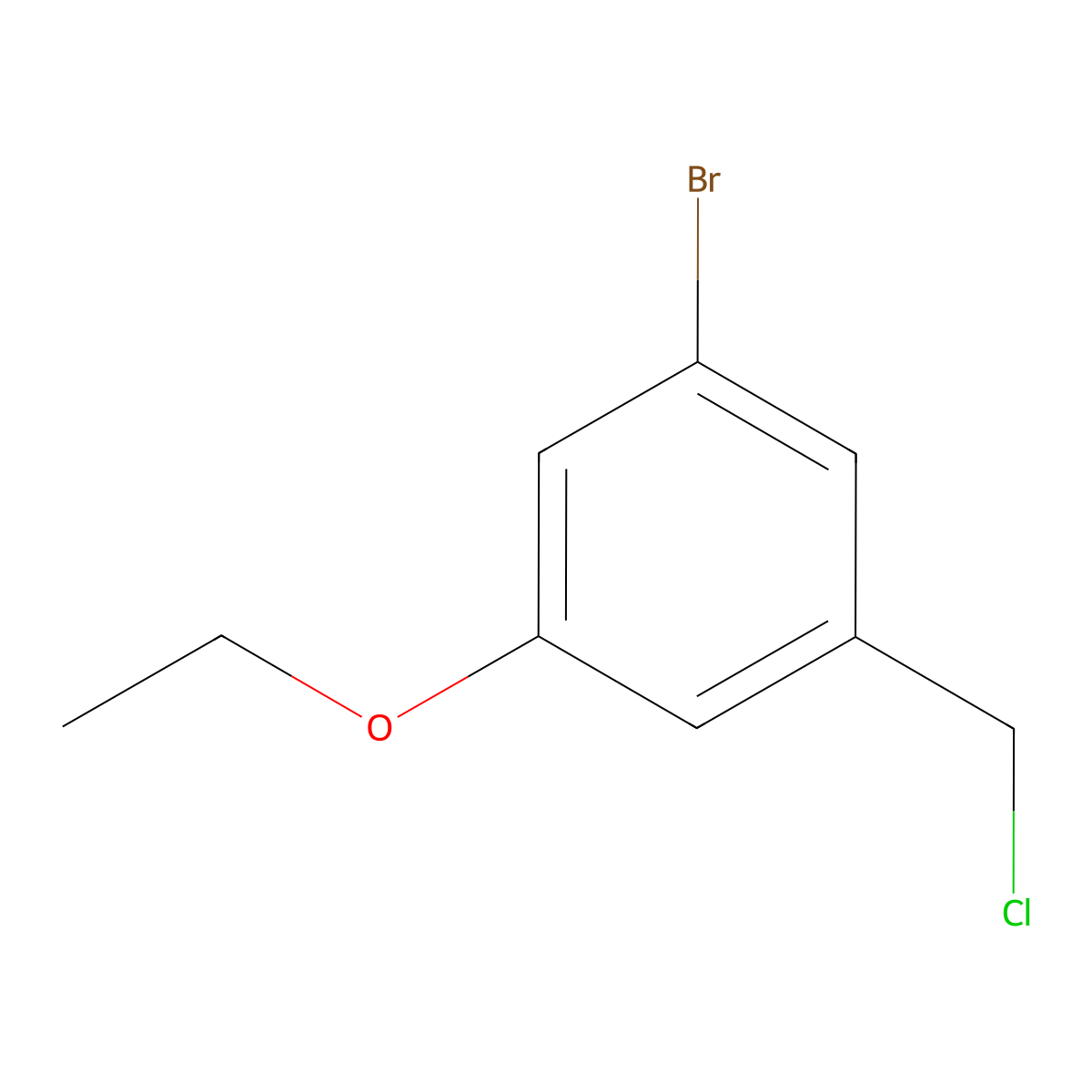 1-Bromo-3-(chloromethyl)-5-ethoxybenzene molecular structure, CAS 1254733-93-1