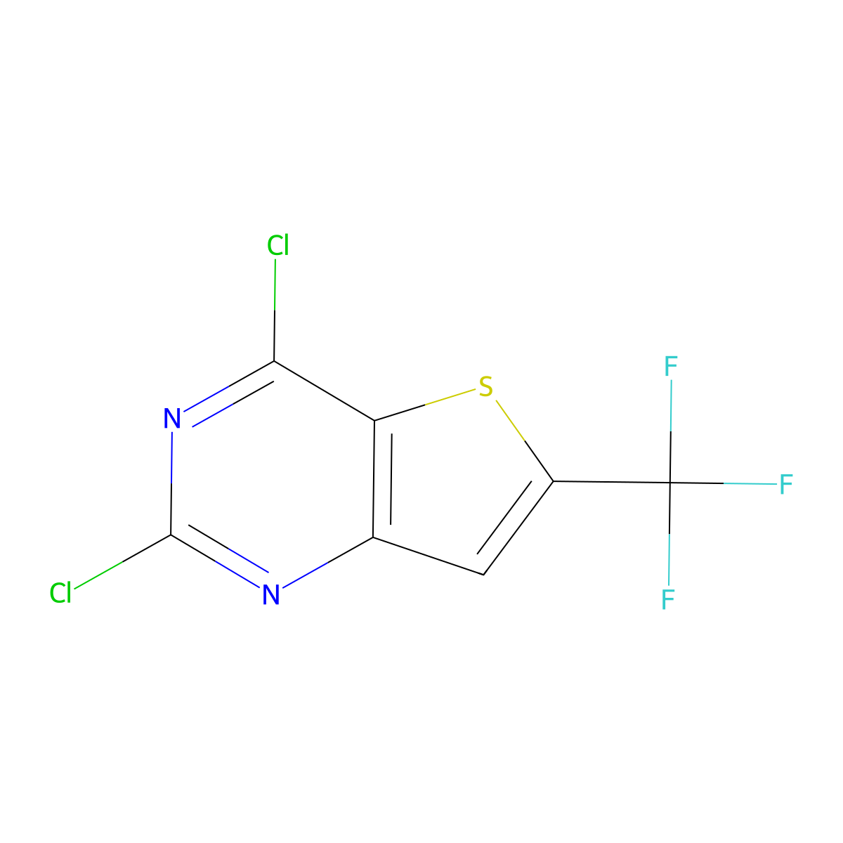 2,4-Dichloro-6-(trifluoromethyl)thieno[3,2-d]pyrimidine molecular structure, CAS 1254757-15-7
