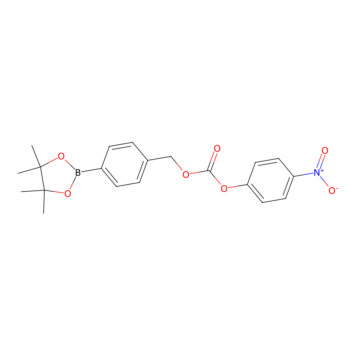 4-Nitrophenyl 4-(4,4,5,5-tetramethyl-1,3,2-dioxaborolan-2-yl)benzyl carbonate molecular structure, CAS 1254765-89-3