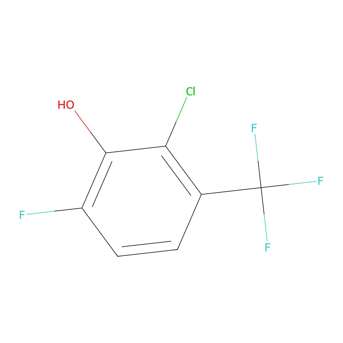 2-Chloro-6-fluoro-3-(trifluoromethyl)phenol molecular structure, CAS 1254781-50-4