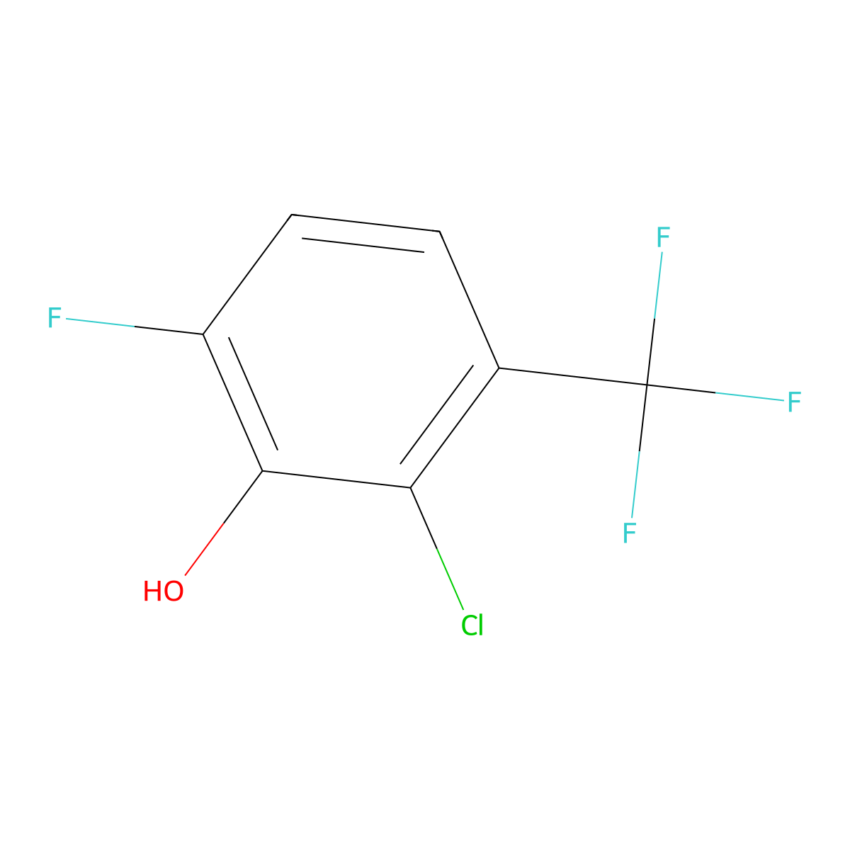 2-Chloro-6-fluoro-3-(trifluoromethyl)phenol molecular structure, CAS 1254781-50-4