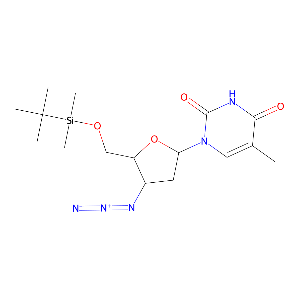 3'-Azido-5'-O-tert-butyldimethylsilyl-3'-deoxythymidine molecular structure, CAS 1254809-15-8