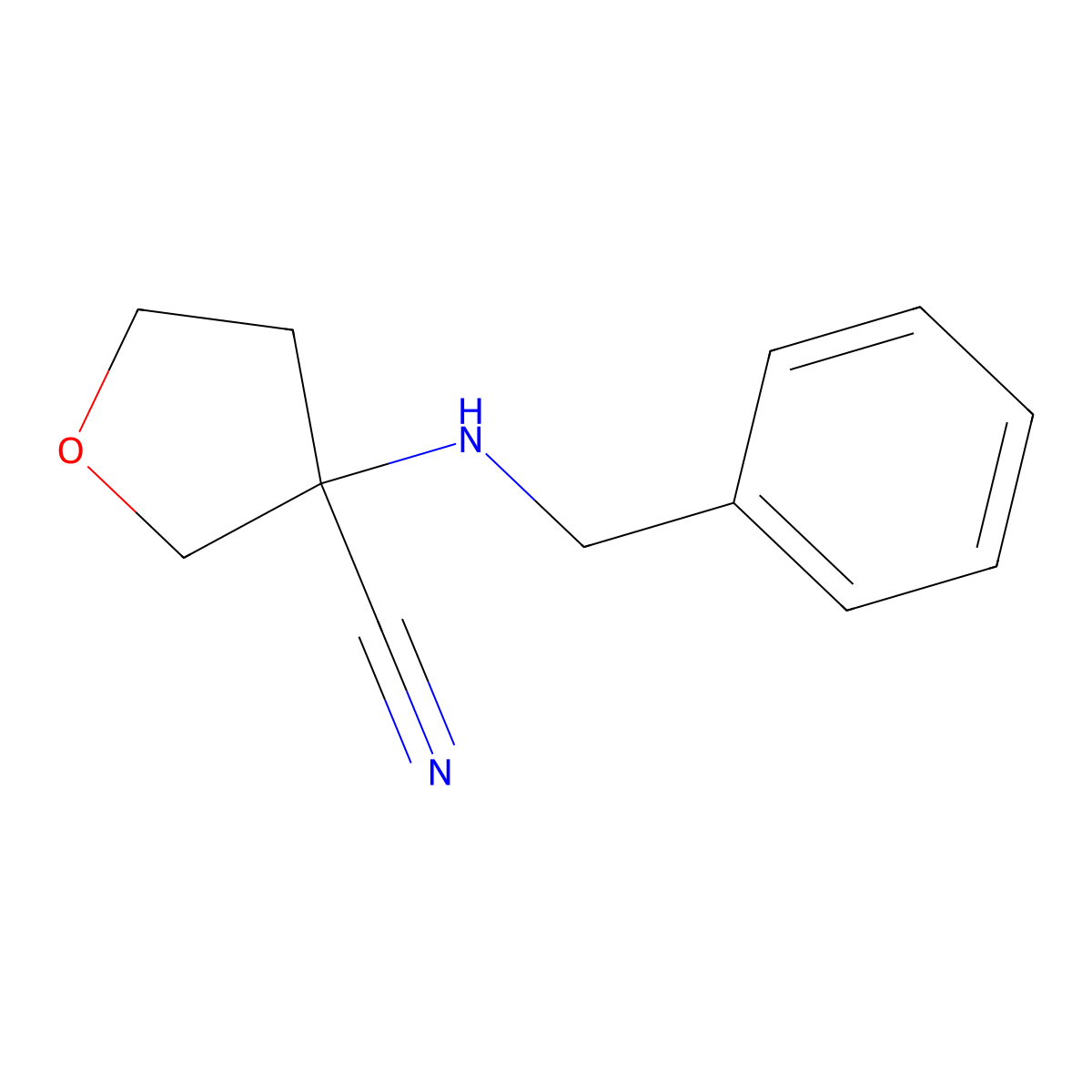 3-(Benzylamino)oxolane-3-carbonitrile molecular structure, CAS 1254809-47-6