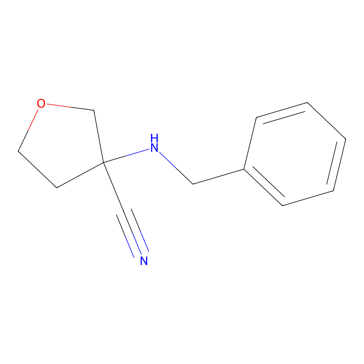 3-(Benzylamino)oxolane-3-carbonitrile molecular structure, CAS 1254809-47-6