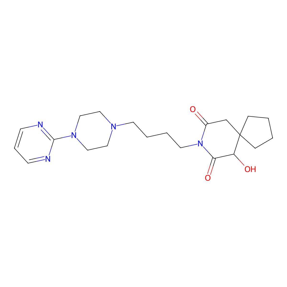 6-Hydroxybuspirone molecular structure, CAS 125481-61-0