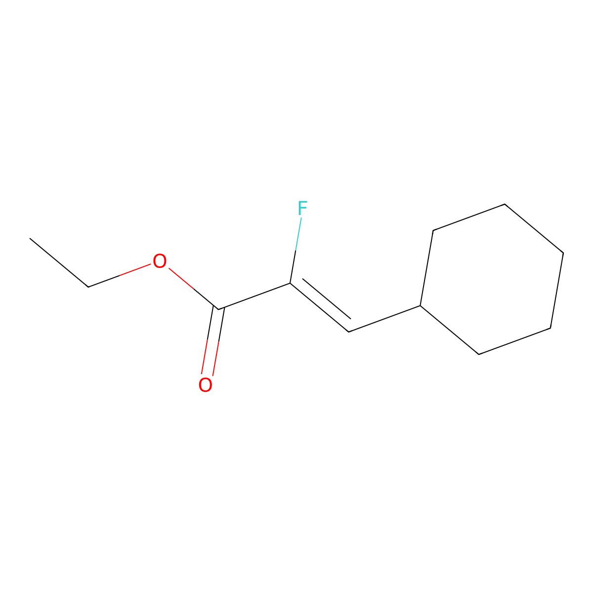 Ethyl 3-cyclohexyl-2-fluoroprop-2-enoate molecular structure, CAS 1254810-12-2