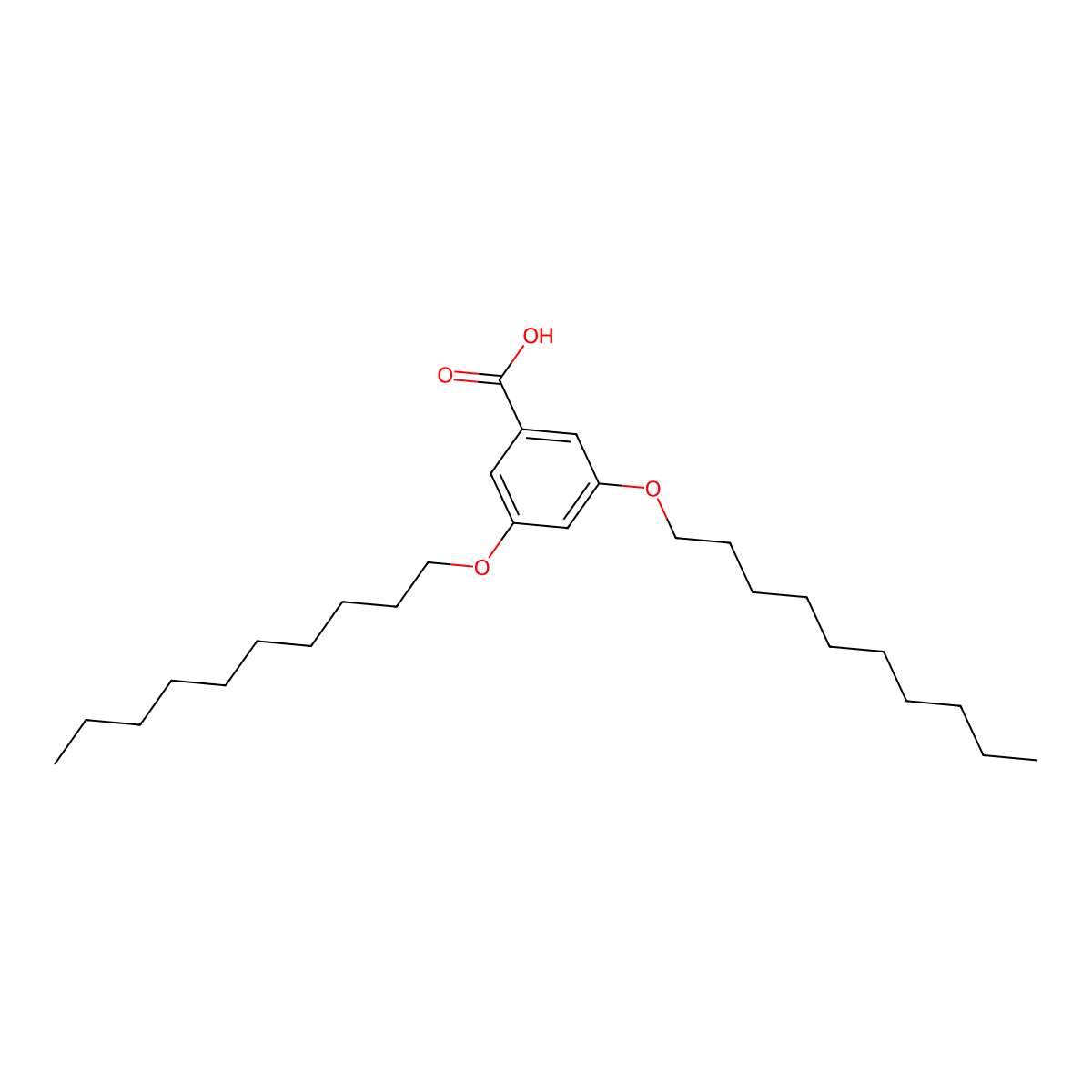 Benzoic acid, 3,5-bis(decyloxy)- molecular structure, CAS 125482-07-7