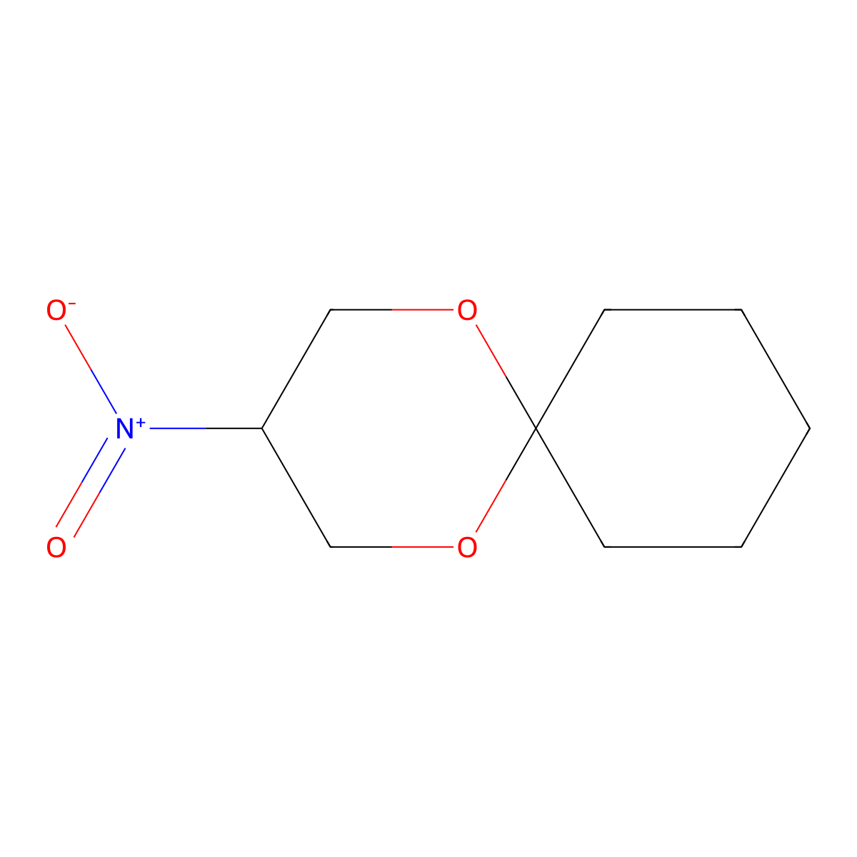 1,5-Dioxaspiro[5.5]undecane, 3-nitro- molecular structure, CAS 125482-58-8
