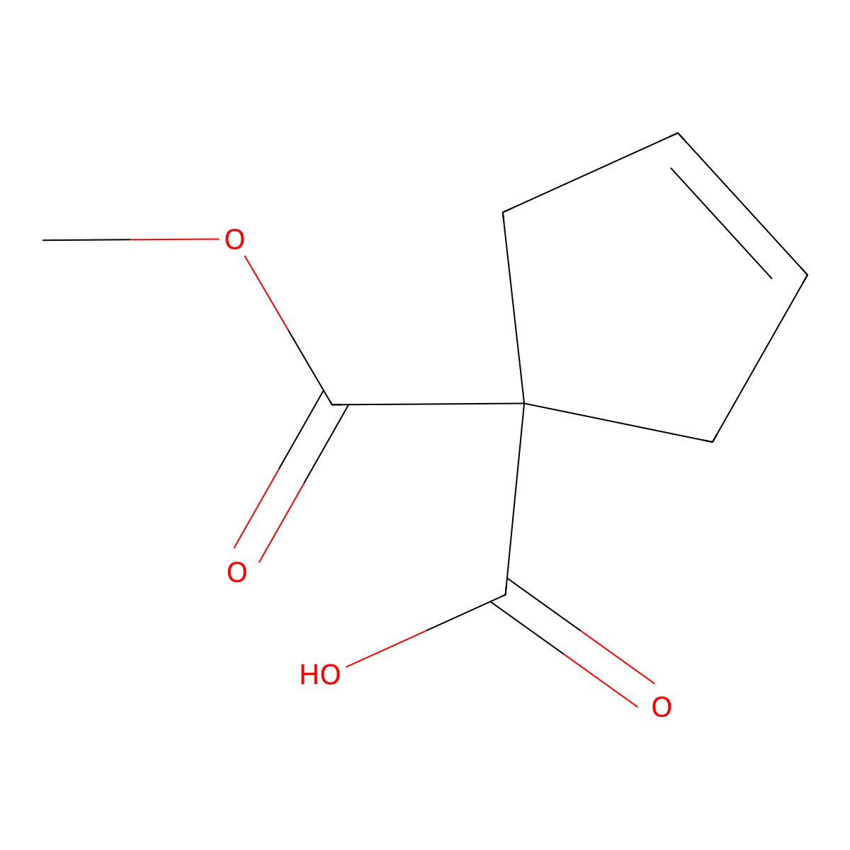 1-(Methoxycarbonyl)cyclopent-3-ene-1-carboxylic acid molecular structure, CAS 125483-27-4