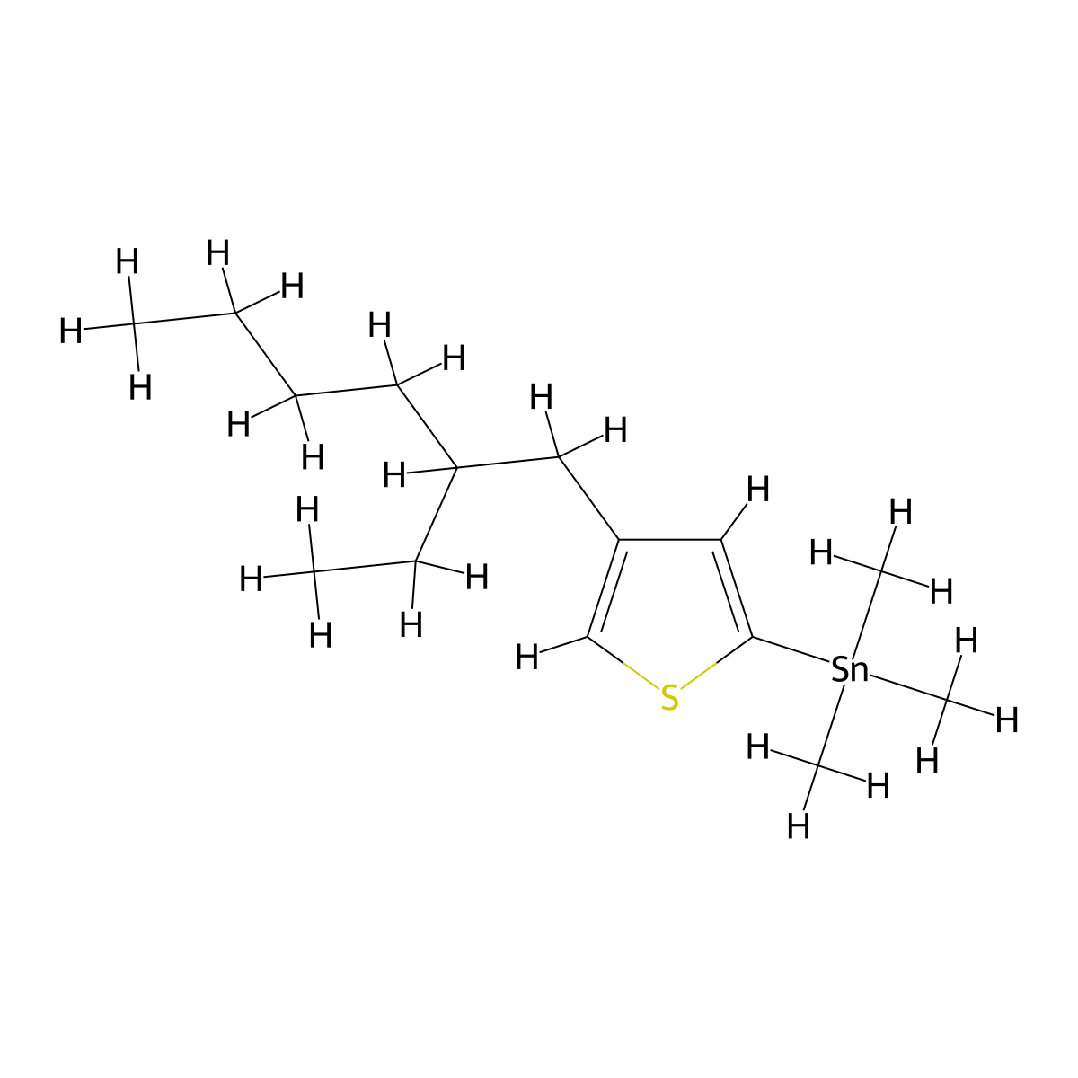 (4-(2-Ethylhexyl)thiophen-2-yl)trimethylstannane molecular structure, CAS 1254834-11-1