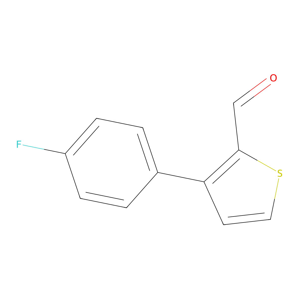 3-(4-Fluorophenyl)thiophen-2-carbaldehyde molecular structure, CAS 1254836-25-3