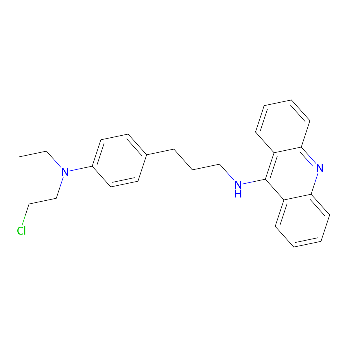 N-(3-(4-((2-Chloroethyl)ethylamino)phenyl)propyl)-9-acridinamine molecular structure, CAS 125486-24-0