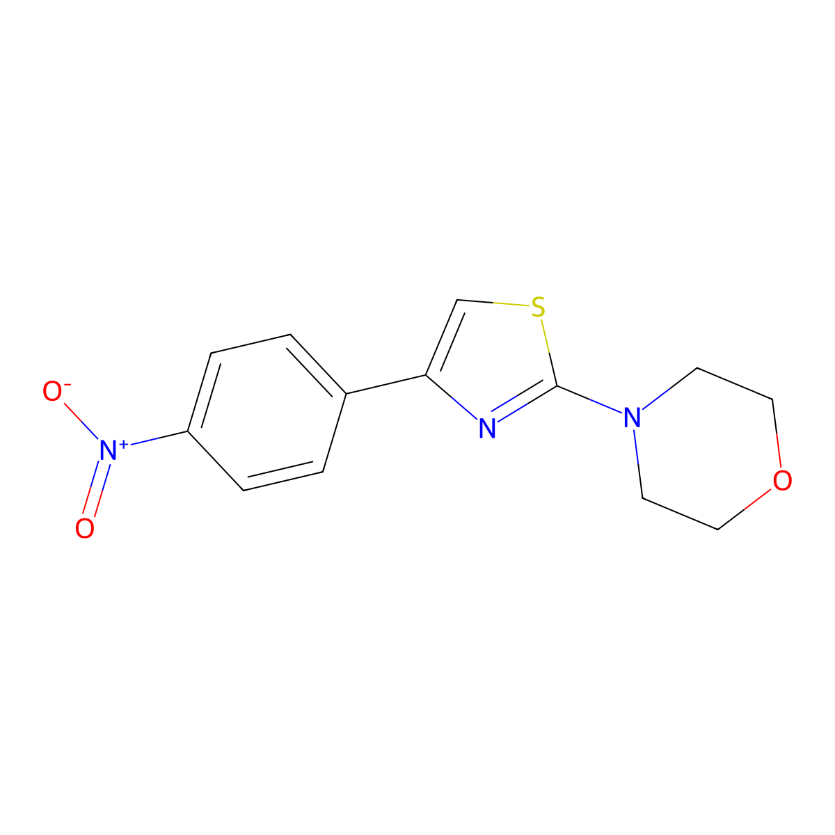4-[4-(4-Nitrophenyl)-1,3-thiazol-2-yl]morpholine molecular structure, CAS 125488-18-8