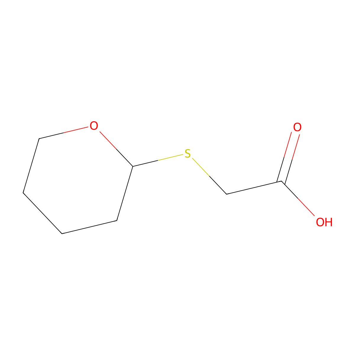 2-(Oxan-2-ylsulfanyl)acetic acid molecular structure, CAS 125488-66-6