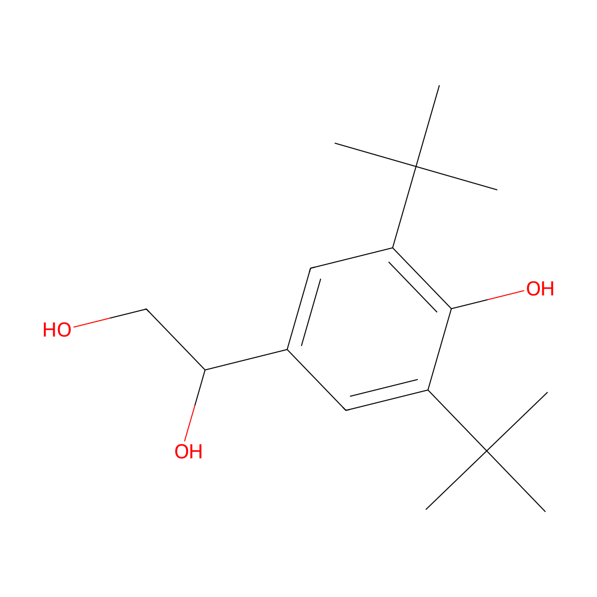 1-(3,5-Di-tert-butyl-4-hydroxyphenyl)-1,2-ethanediol molecular structure, CAS 125489-21-6