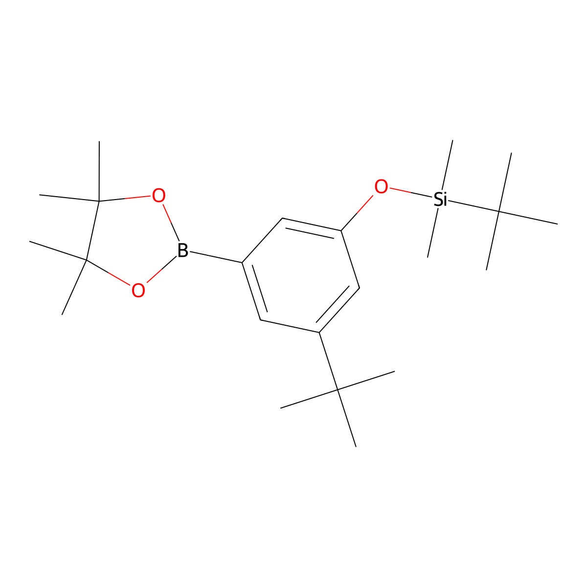 Tert-butyl[3-tert-butyl-5-(4,4,5,5-tetramethyl-1,3,2-dioxaborolan-2-yl)phenoxy]dimethylsilane molecular structure, CAS 1254941-69-9