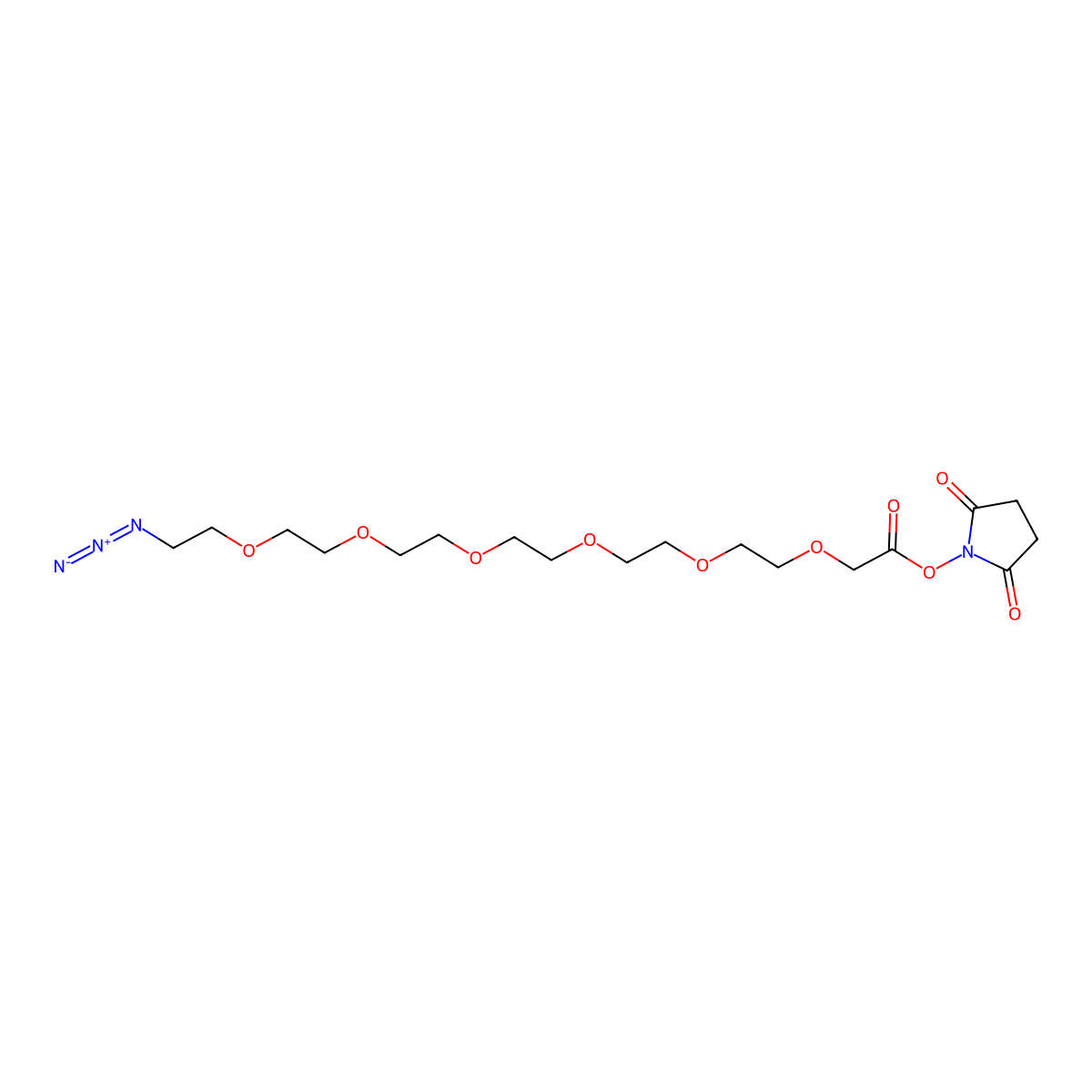 2,5-Dioxopyrrolidin-1-yl 20-azido-3,6,9,12,15,18-hexaoxaicosan-1-oate molecular structure, CAS 1254951-79-5