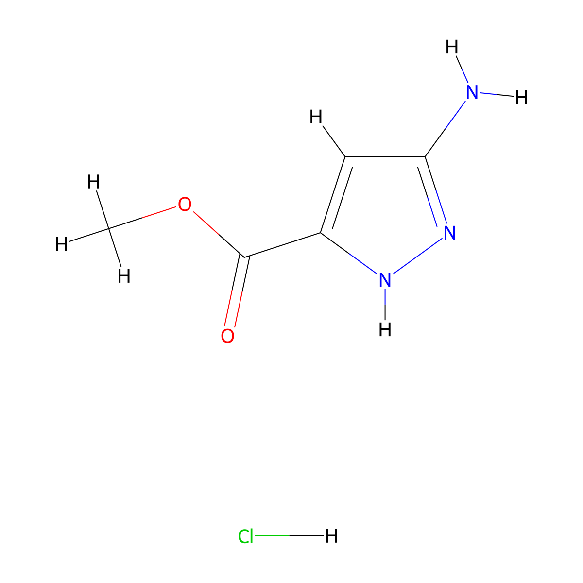 Methyl 3-Amino-1H-pyrazole-5-carboxylate hydrochloride molecular structure, CAS 1254966-70-5