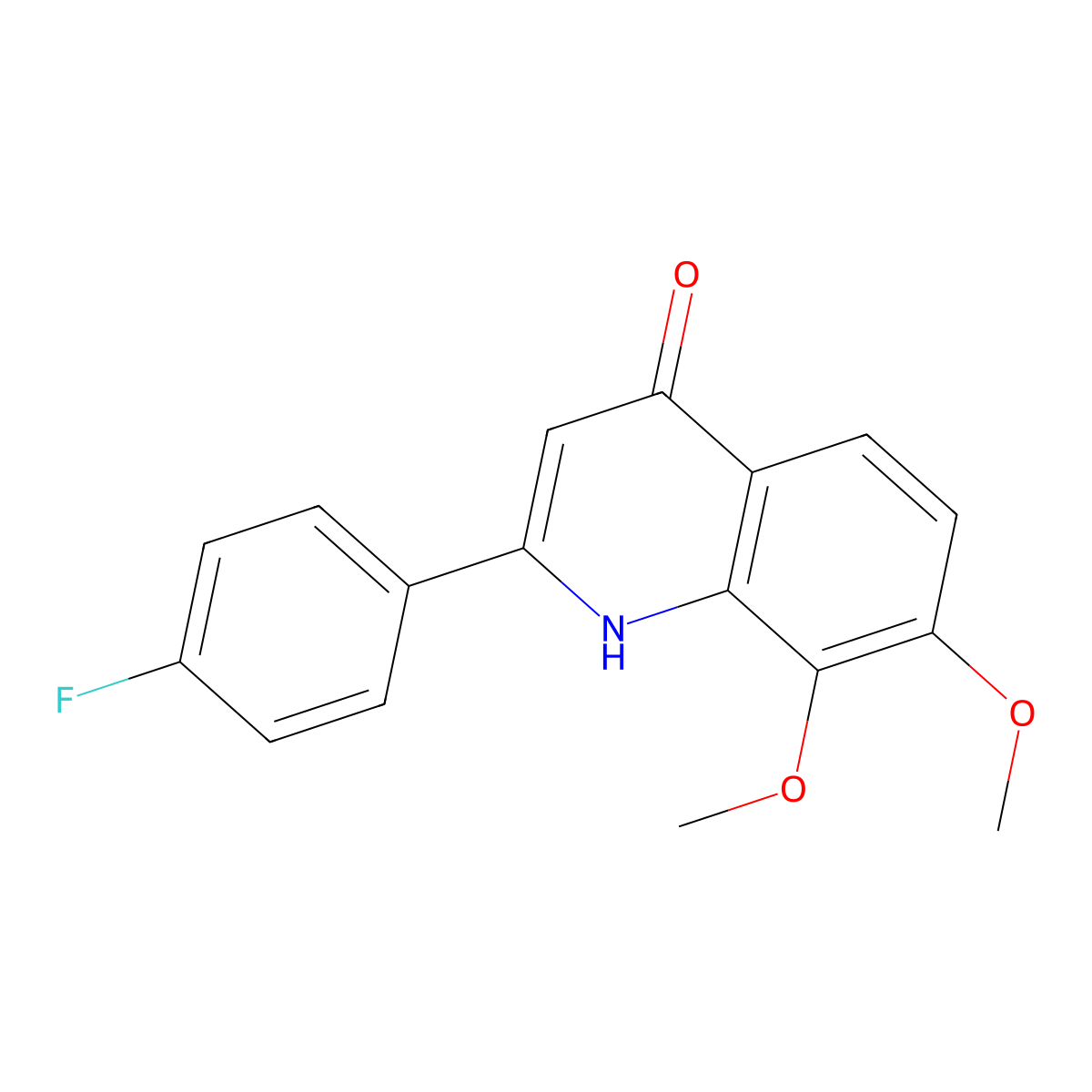 2-(4-Fluorophenyl)-7,8-dimethoxyquinolin-4(1H)-one molecular structure, CAS 1254973-33-5