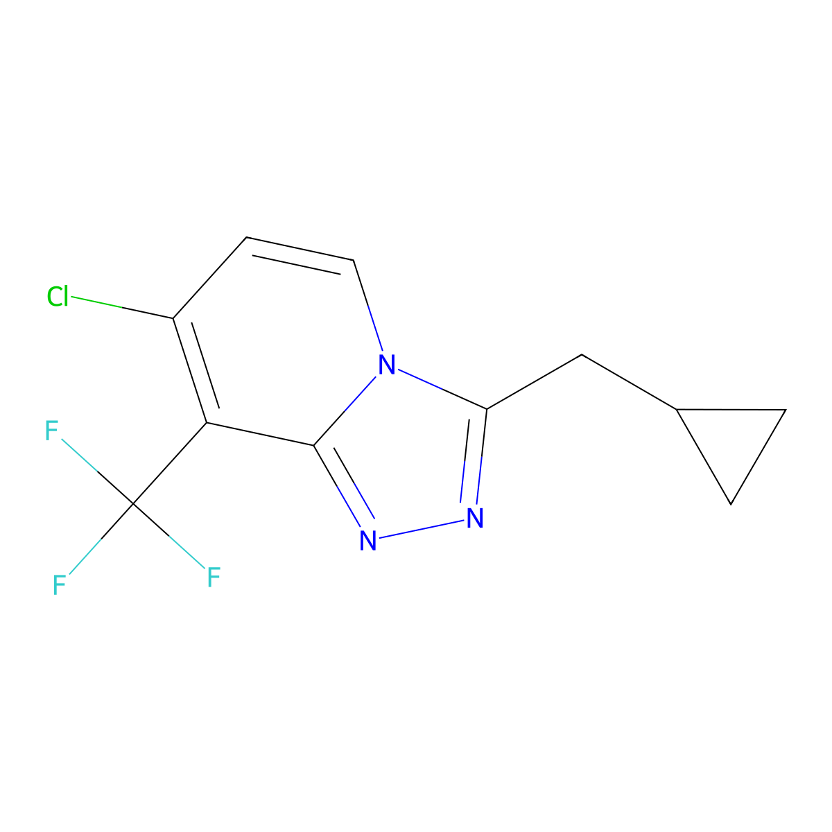 7-Chloro-3-(cyclopropylmethyl)-8-(trifluoromethyl)-[1,2,4]triazolo[4,3-a]pyridine molecular structure, CAS 1254981-30-0