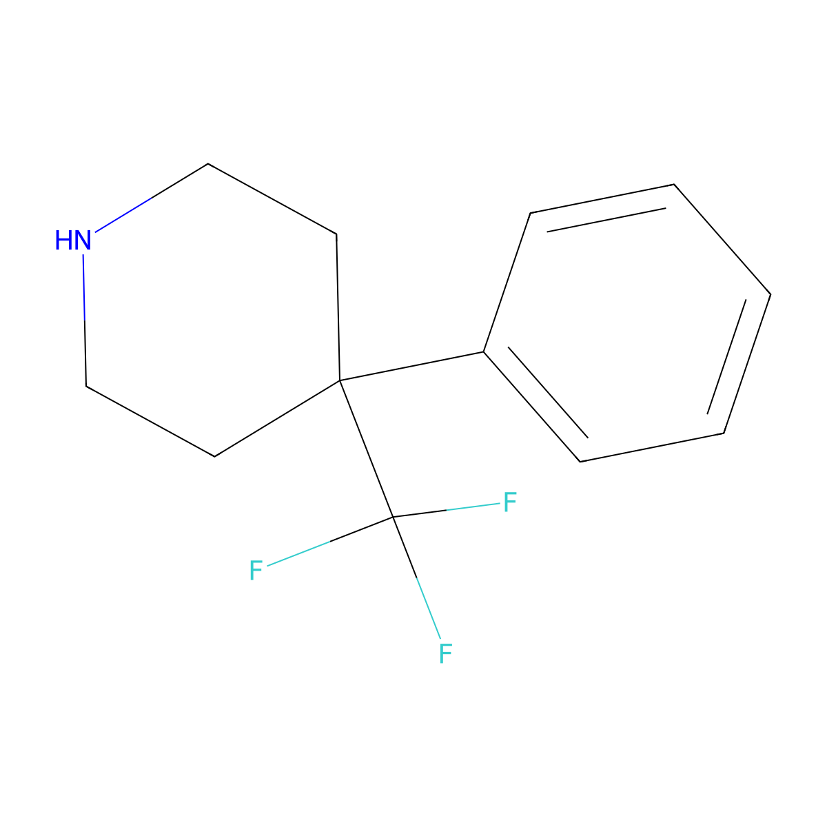 4-Phenyl-4-(trifluoromethyl)piperidine molecular structure, CAS 1254981-45-7
