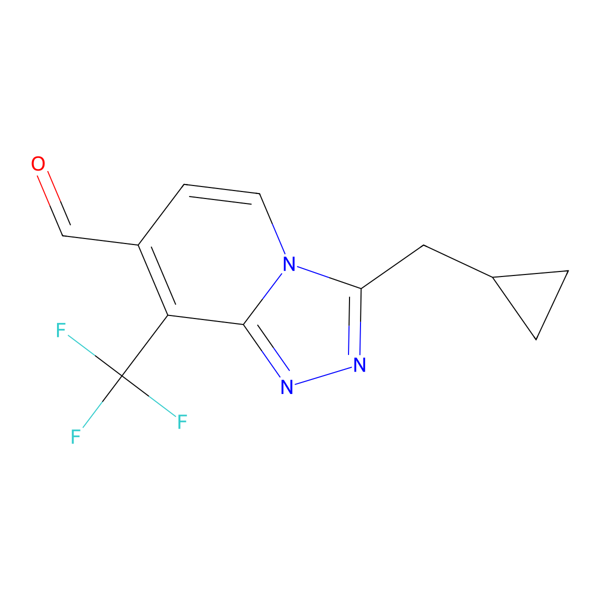 3-(Cyclopropylmethyl)-8-(trifluoromethyl)-[1,2,4]triazolo[4,3-a]pyridine-7-carbaldehyde molecular structure, CAS 1254982-03-0