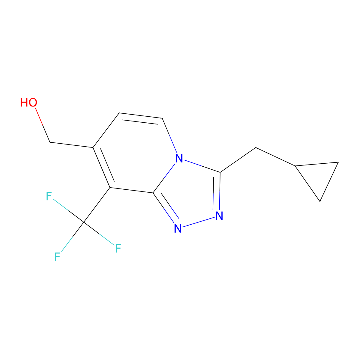 (3-(Cyclopropylmethyl)-8-(trifluoromethyl)-[1,2,4]triazolo[4,3-a]pyridin-7-yl)methanol molecular structure, CAS 1254982-04-1