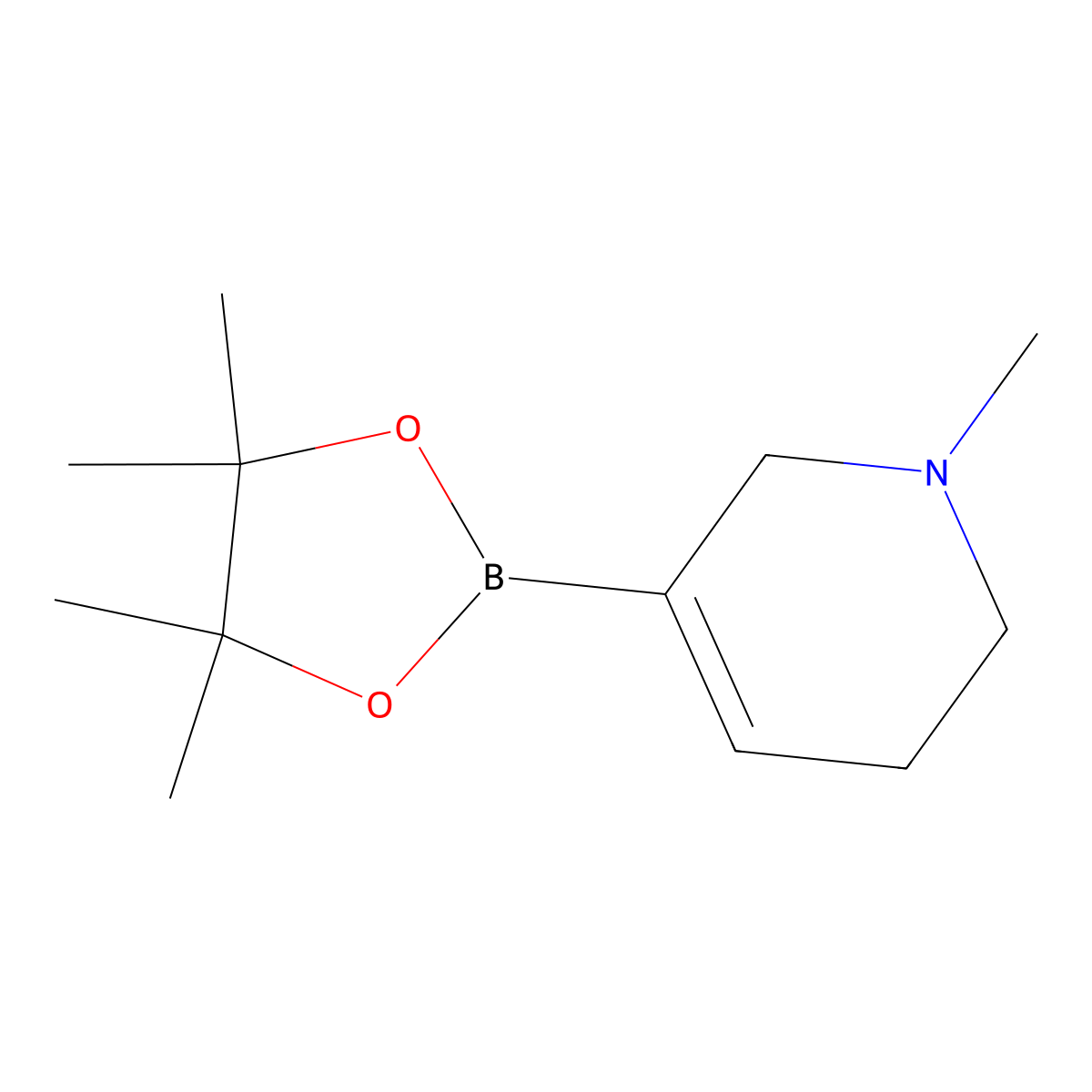 1-Methyl-5-(4,4,5,5-tetramethyl-1,3,2-dioxaborolan-2-yl)-1,2,3,6-tetrahydropyridine molecular structure, CAS 1254982-25-6