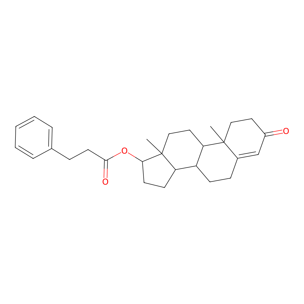 Testosterone phenylpropionate molecular structure, CAS 1255-49-8