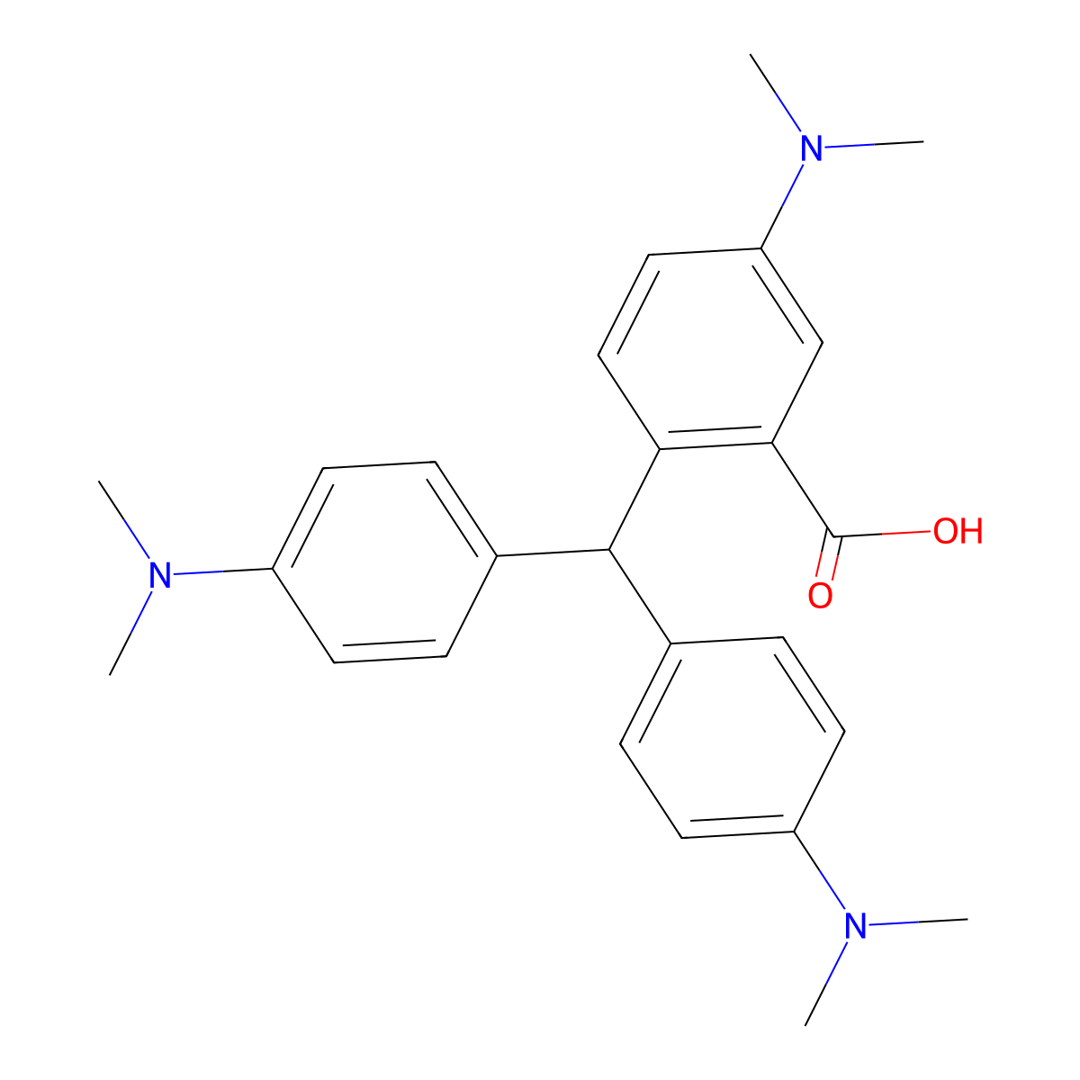 2-(Bis(4-(dimethylamino)phenyl)methyl)-5-(dimethylamino)benzoic acid molecular structure, CAS 1255-69-2