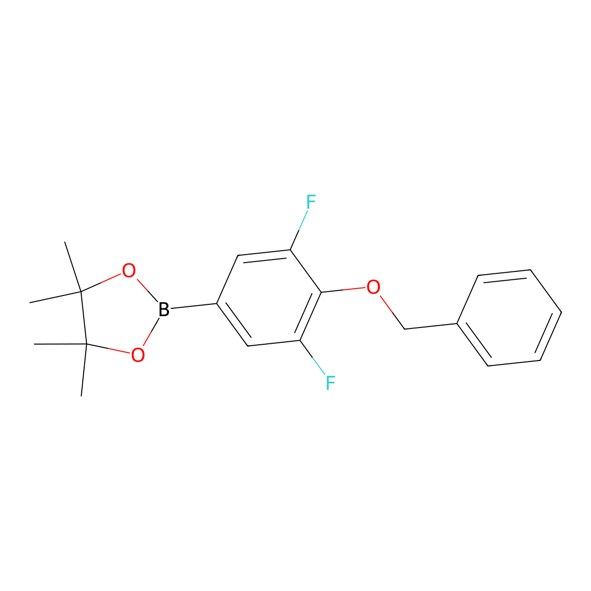 2-(4-(Benzyloxy)-3,5-difluorophenyl)-4,4,5,5-tetramethyl-1,3,2-dioxaborolane molecular structure, CAS 1255041-73-6