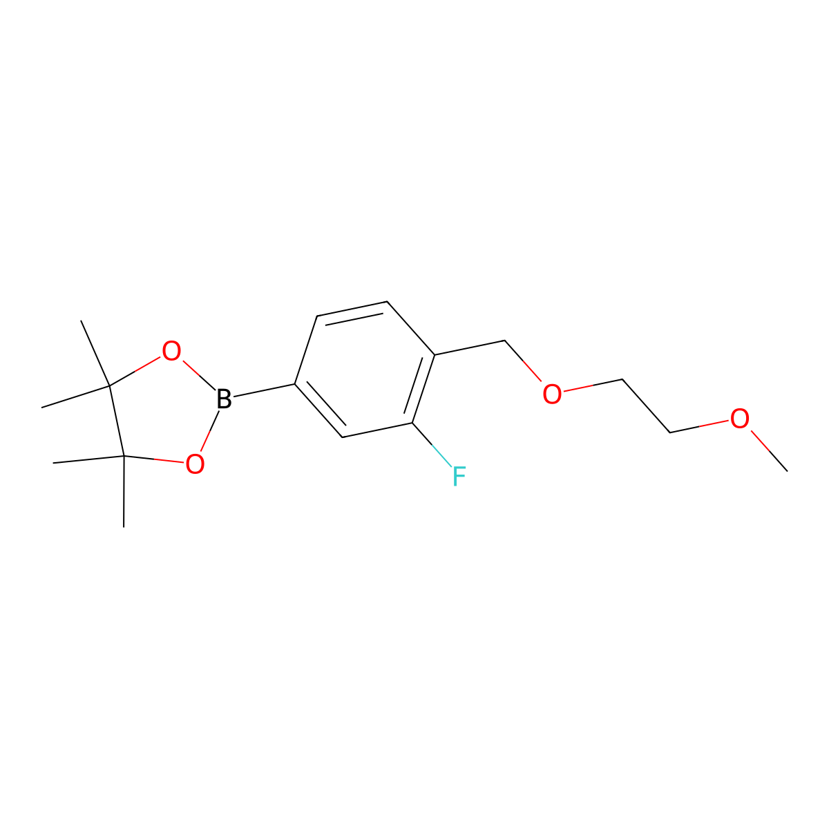 2-{3-Fluoro-4-[(2-methoxyethoxy)methyl]phenyl}-4,4,5,5-tetramethyl-1,3,2-dioxaborolane molecular structure, CAS 1255041-84-9