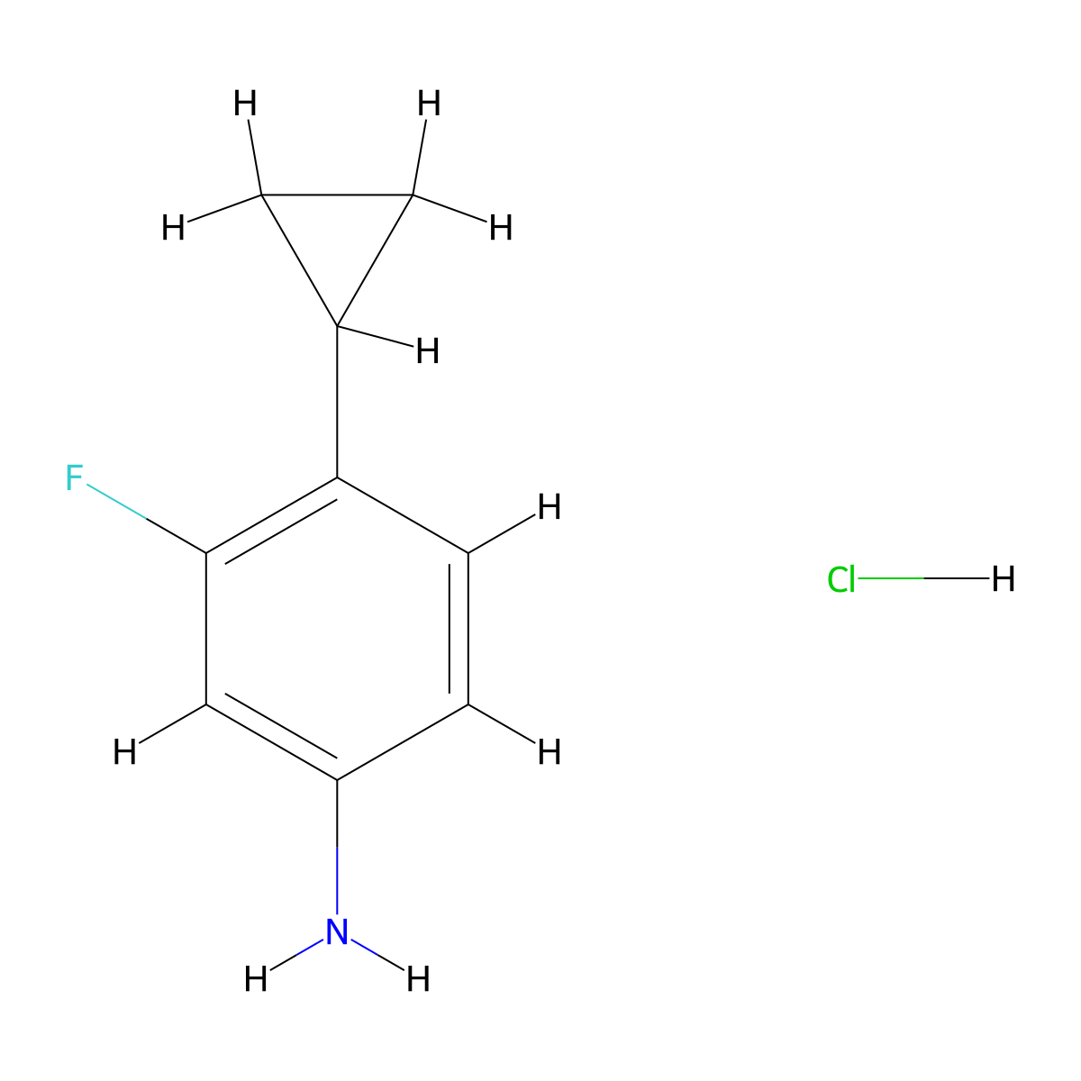4-Cyclopropyl-3-fluoroaniline hydrochloride molecular structure, CAS 1255041-92-9