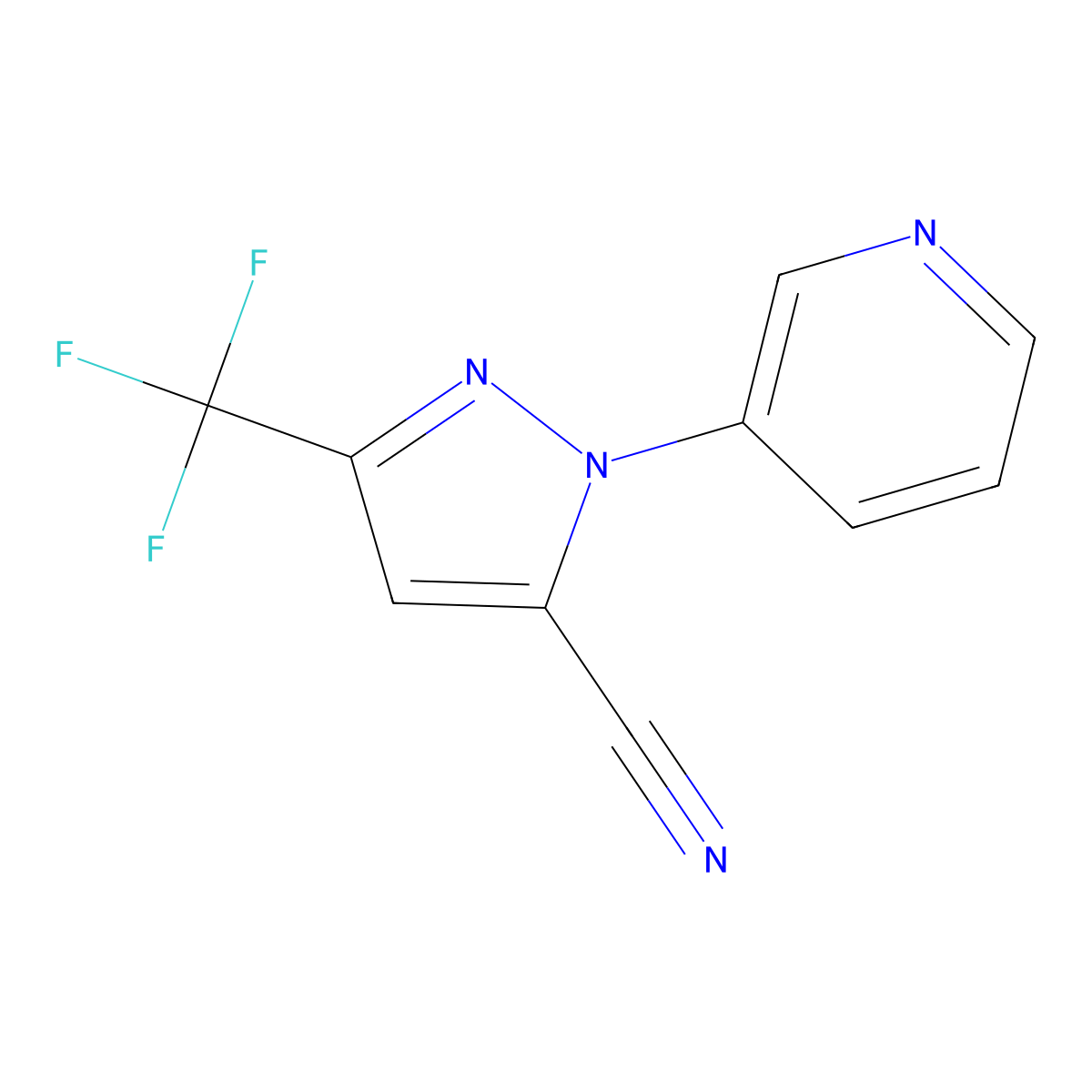 1-(3-Pyridinyl)-3-(trifluoromethyl)-1H-pyrazole-5-carbonitrile molecular structure, CAS 1255041-97-4