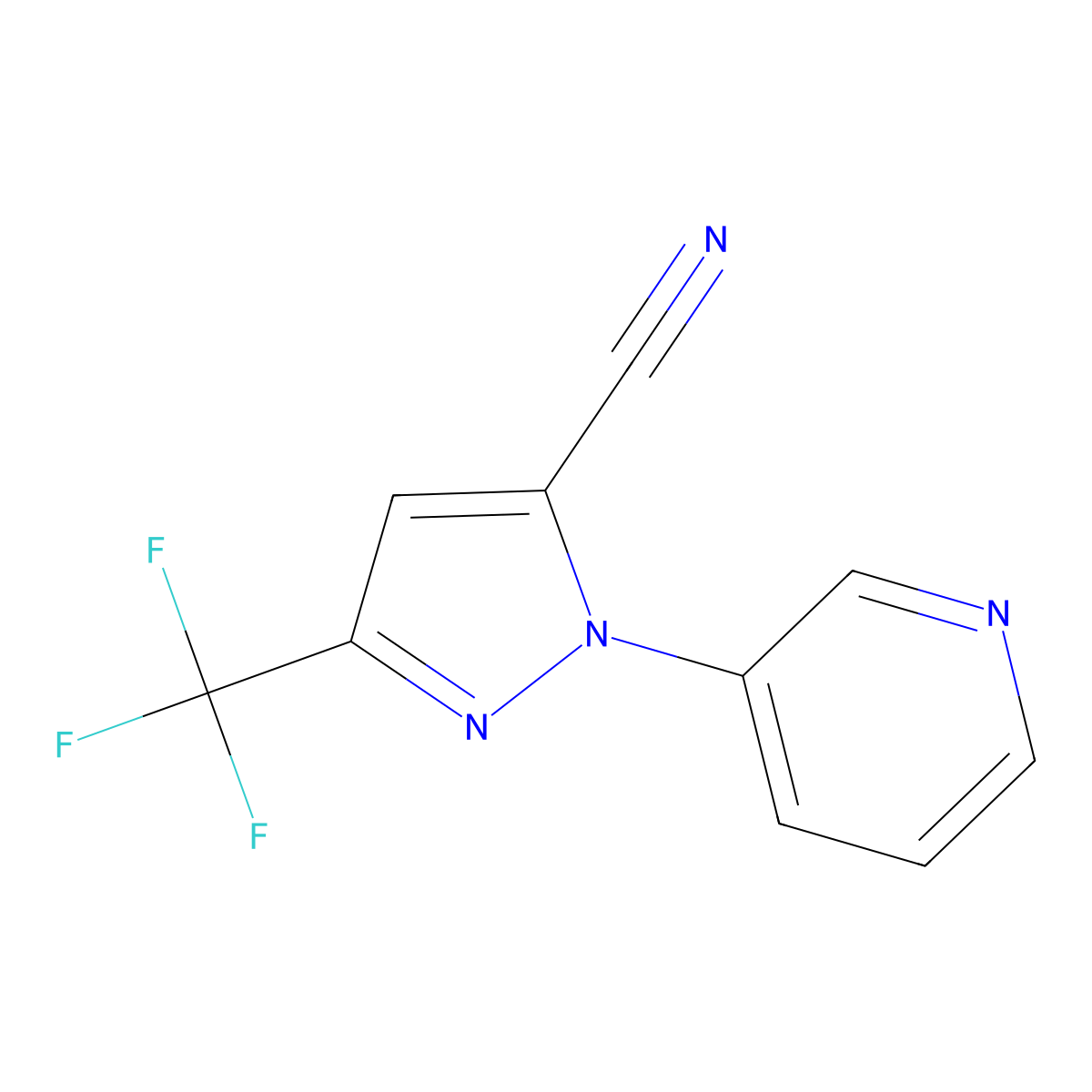 1-(3-Pyridinyl)-3-(trifluoromethyl)-1H-pyrazole-5-carbonitrile molecular structure, CAS 1255041-97-4