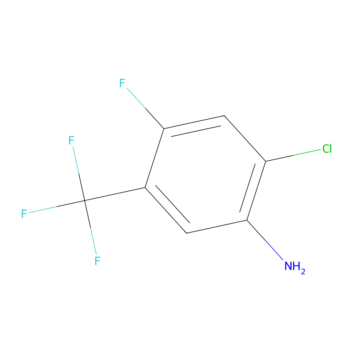 2-Chloro-4-fluoro-5-(trifluoromethyl)aniline molecular structure, CAS 125508-25-0
