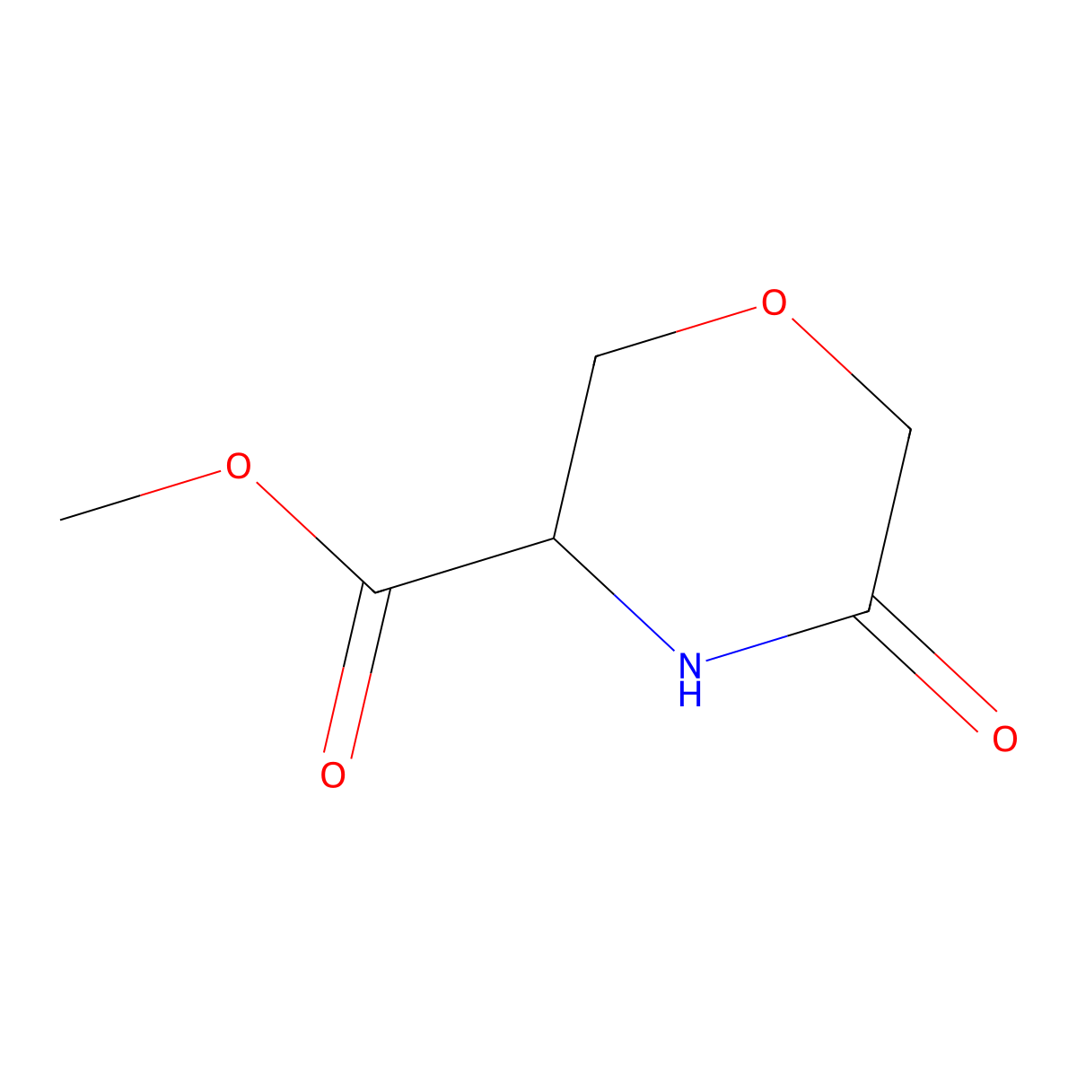 Methyl 5-oxomorpholine-3-carboxylate molecular structure, CAS 1255098-49-7