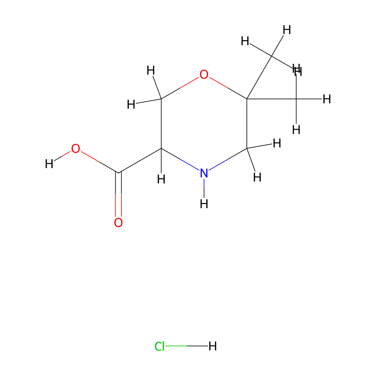 6,6-Dimethyl-morpholine-3-carboxylic acid hydrochloride molecular structure, CAS 1255098-60-2