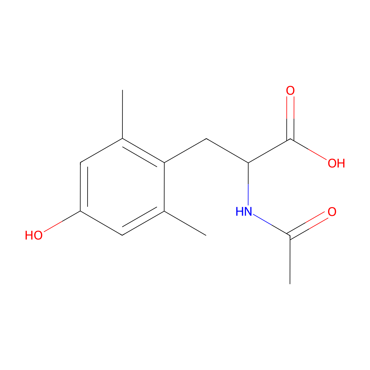 2-Acetamido-3-(4-hydroxy-2,6-dimethylphenyl)propanoic acid molecular structure, CAS 1255098-61-3