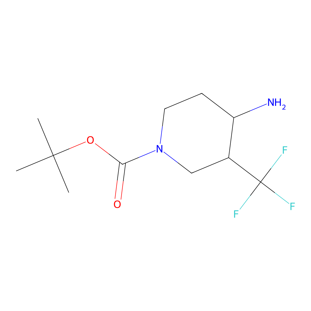 Tert-butyl 4-amino-3-(trifluoromethyl)piperidine-1-carboxylate molecular structure, CAS 1255098-67-9