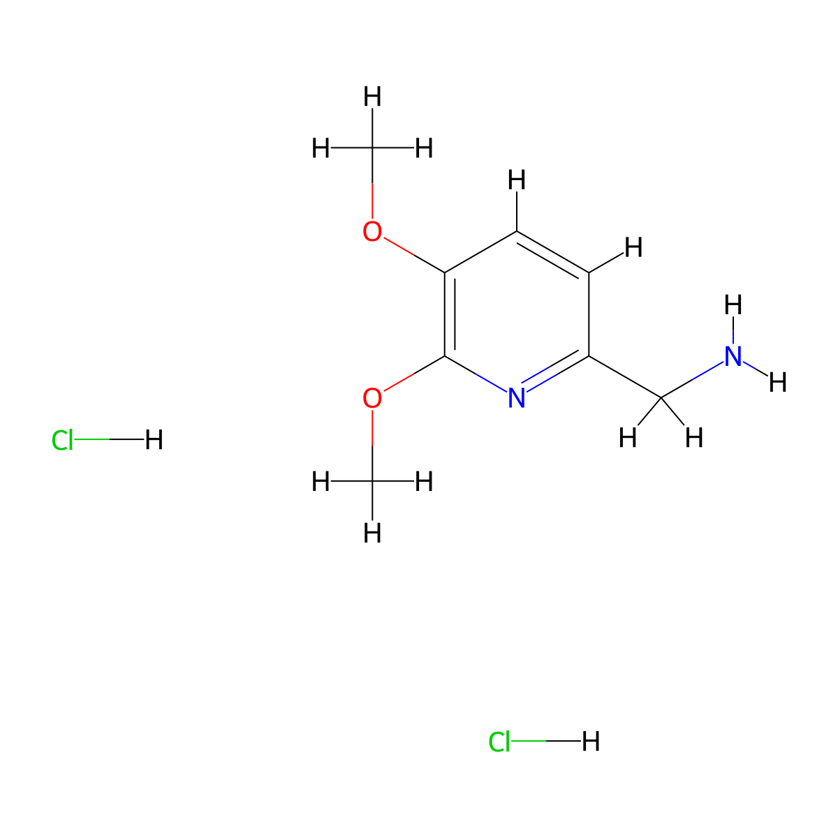 (5,6-Dimethoxypyridin-2-yl)methanamine dihydrochloride molecular structure, CAS 1255098-74-8