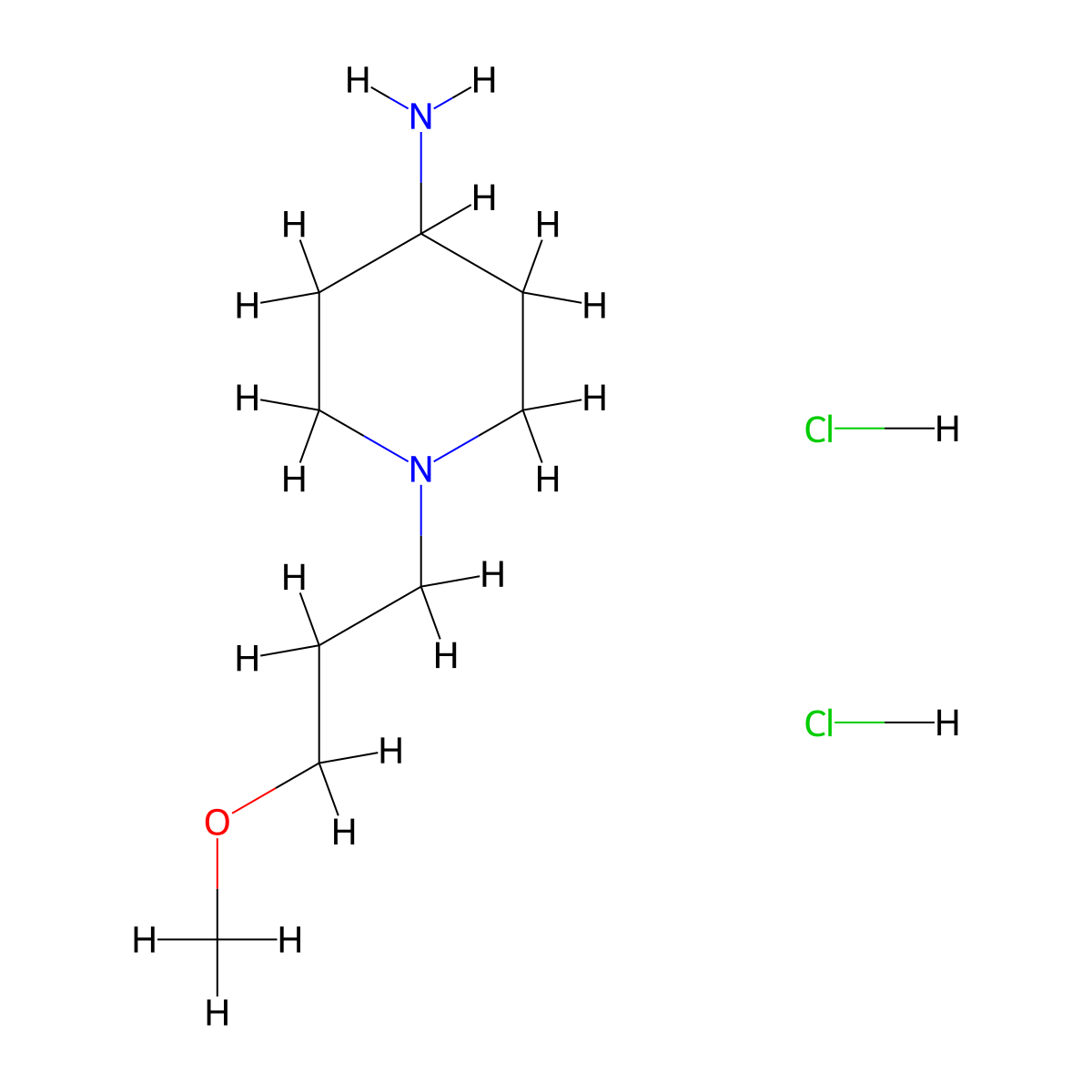 1-(3-Methoxypropyl)piperidin-4-amine dihydrochloride molecular structure, CAS 1255098-75-9