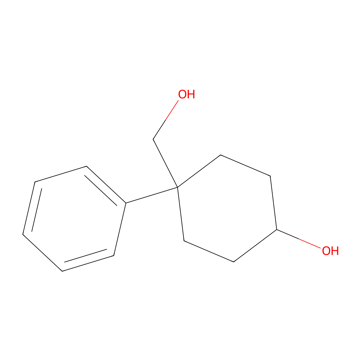 4-(Hydroxymethyl)-4-phenylcyclohexanol molecular structure, CAS 1255098-77-1