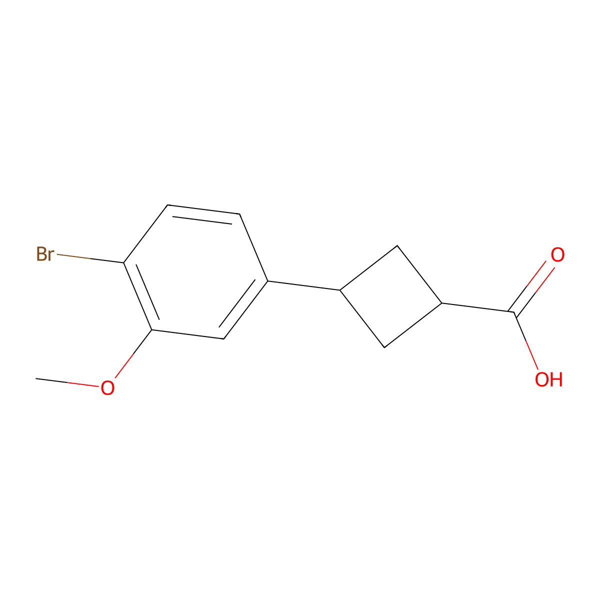 3-(4-Bromo-3-methoxyphenyl)cyclobutanecarboxylic acid molecular structure, CAS 1255098-79-3
