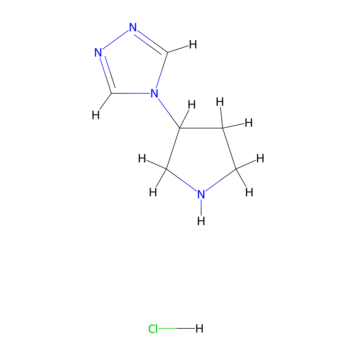 4-(Pyrrolidin-3-yl)-4H-1,2,4-triazole hydrochloride molecular structure, CAS 1255098-80-6